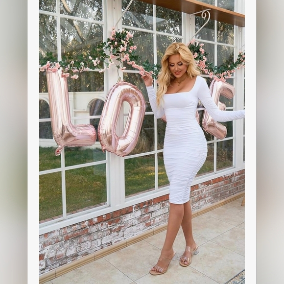 Ruched Bodycon Midi Dress #672 NWOT - Picture 10 of 12